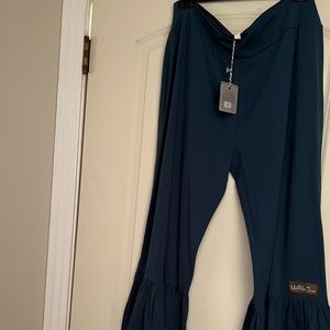 NWT Matilda Jane Navy (women) Ruffle Pants~size XL